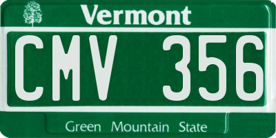 VT license plate CMV356