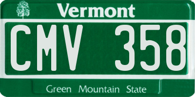 VT license plate CMV358
