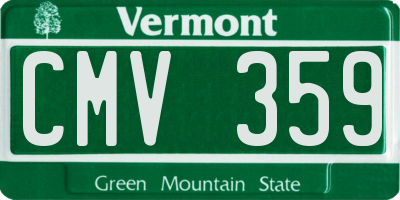 VT license plate CMV359