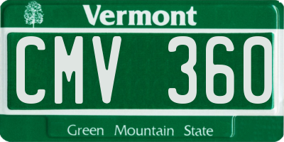 VT license plate CMV360