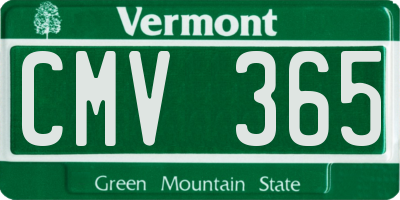 VT license plate CMV365