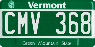 VT license plate CMV368