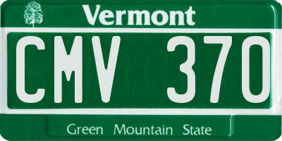 VT license plate CMV370