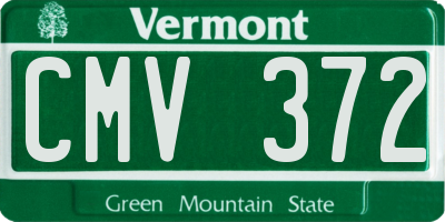 VT license plate CMV372