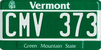 VT license plate CMV373