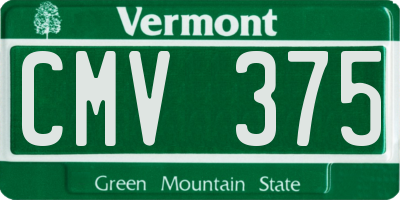 VT license plate CMV375