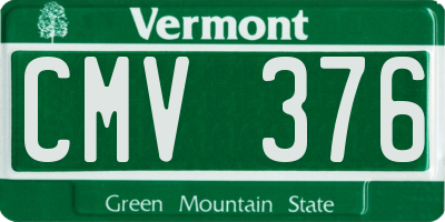 VT license plate CMV376