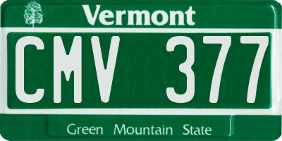 VT license plate CMV377
