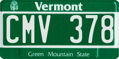 VT license plate CMV378