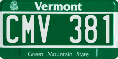 VT license plate CMV381