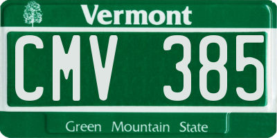 VT license plate CMV385
