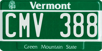 VT license plate CMV388