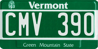 VT license plate CMV390
