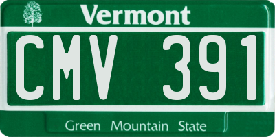 VT license plate CMV391