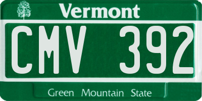 VT license plate CMV392