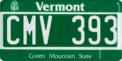 VT license plate CMV393