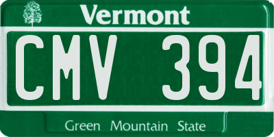 VT license plate CMV394
