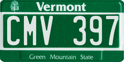 VT license plate CMV397