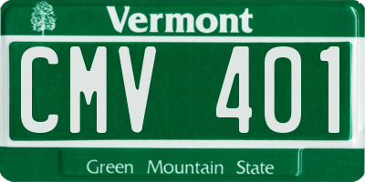 VT license plate CMV401