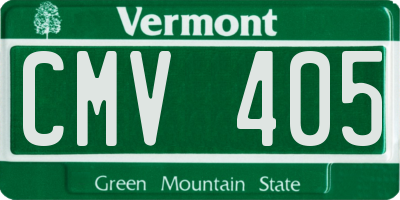VT license plate CMV405