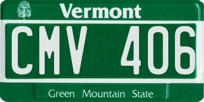 VT license plate CMV406