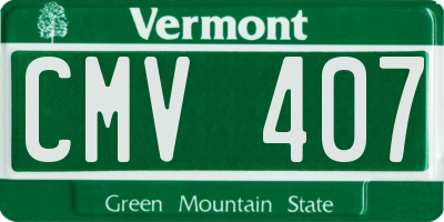 VT license plate CMV407