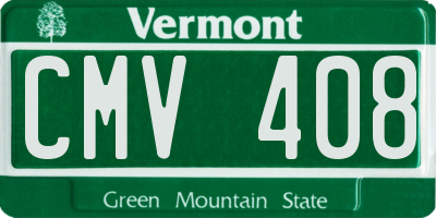 VT license plate CMV408