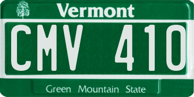 VT license plate CMV410