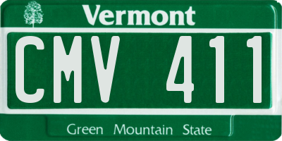 VT license plate CMV411