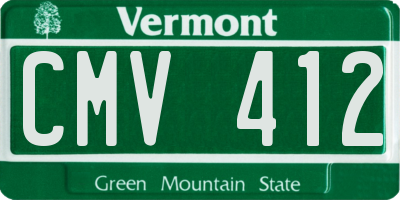 VT license plate CMV412
