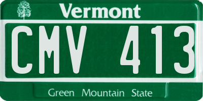 VT license plate CMV413