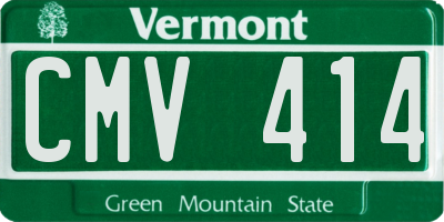 VT license plate CMV414