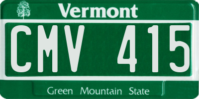 VT license plate CMV415