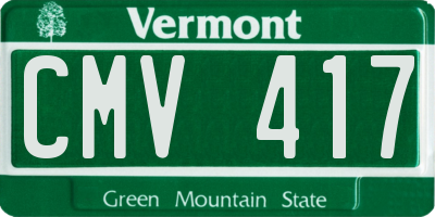 VT license plate CMV417