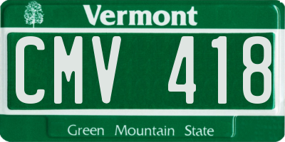 VT license plate CMV418