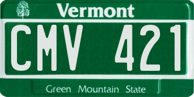 VT license plate CMV421