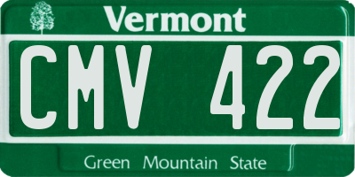 VT license plate CMV422