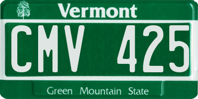 VT license plate CMV425
