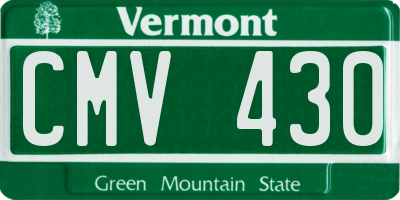 VT license plate CMV430