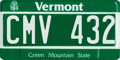 VT license plate CMV432