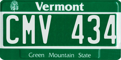 VT license plate CMV434