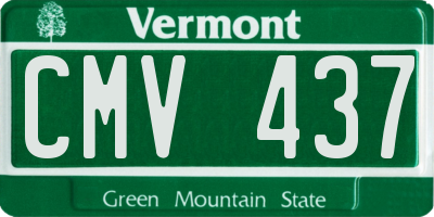 VT license plate CMV437