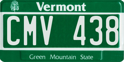 VT license plate CMV438