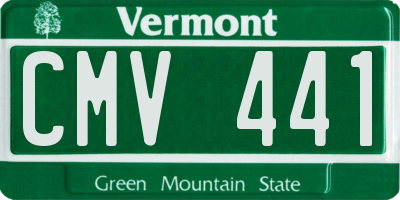 VT license plate CMV441