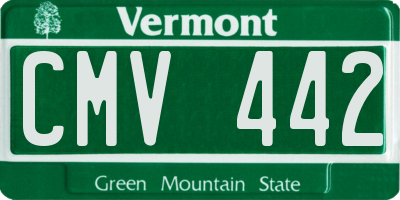 VT license plate CMV442