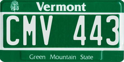 VT license plate CMV443