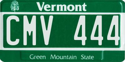 VT license plate CMV444
