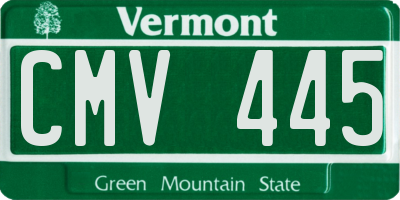VT license plate CMV445