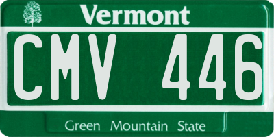 VT license plate CMV446