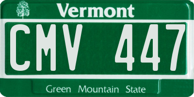 VT license plate CMV447